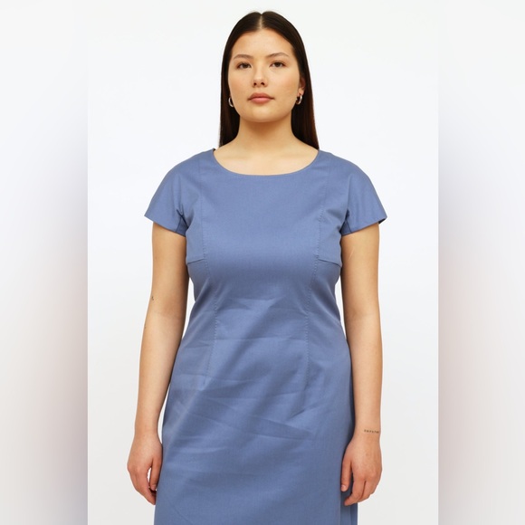 WEEKEND MAXMARA blue midi sheath dress 16 - Picture 2 of 13